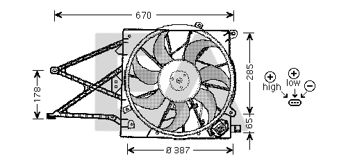 Ventilateur, refroidissement du moteur EACLIMA 33V54009