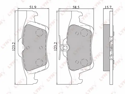 Kit de plaquettes de frein, frein à disque LYNXAUTO BD-5901