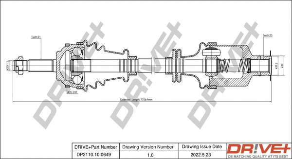 Arbre de transmission Dr!ve+ DP2110.10.0649