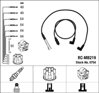 Kit de câbles d'allumage NGK 0754