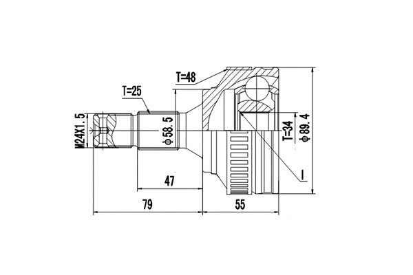 Jeu de joints, arbre de transmission DYNAMATRIX DCV810067