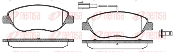 Kit de plaquettes de frein, frein à disque REMSA 0860.02