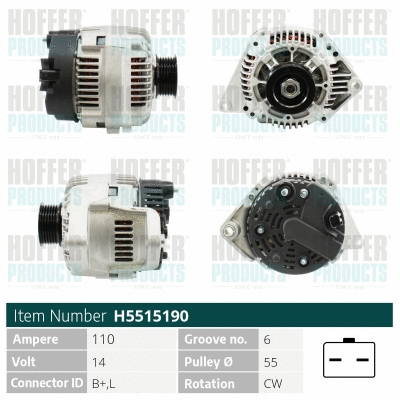 Alternateur HOFFER H5515190
