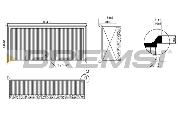 Filtre à air BREMSI FA2340
