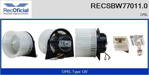 Pulseur d'air habitacle RECOFICIAL RECSBW77011.0