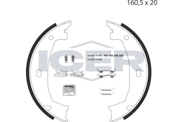 Jeu de mâchoires de frein, frein de stationnement ICER 79PB4001 C