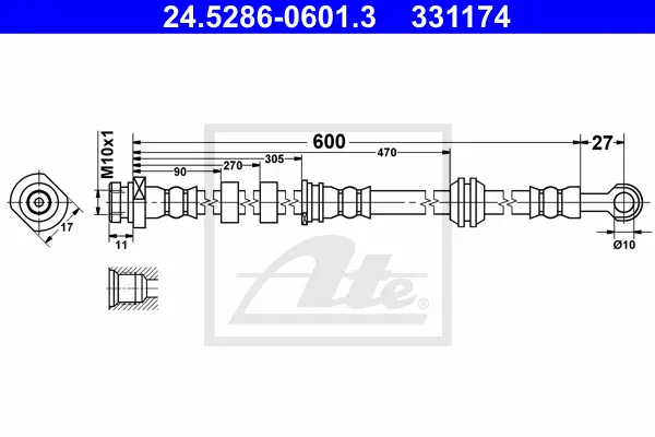 Flexible de frein ATE-APAC 24.5286-0601.3