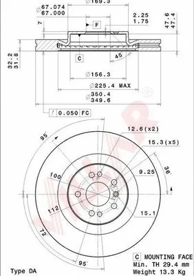 Disque de frein VILLAR 628.2206