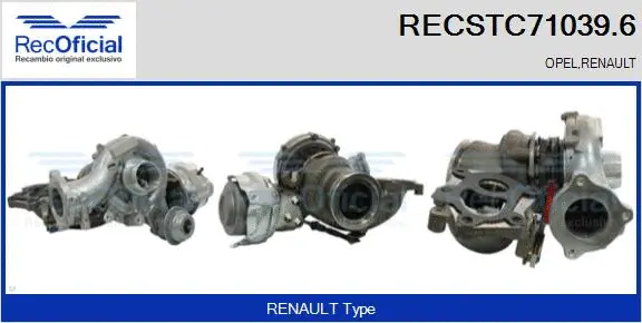 Turbocompresseur, suralimentation RECOFICIAL RECSTC71039.6