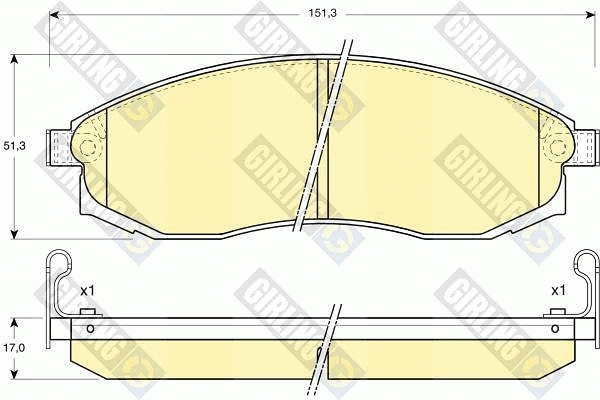 Kit de plaquettes de frein, frein à disque GIRLING 6131249