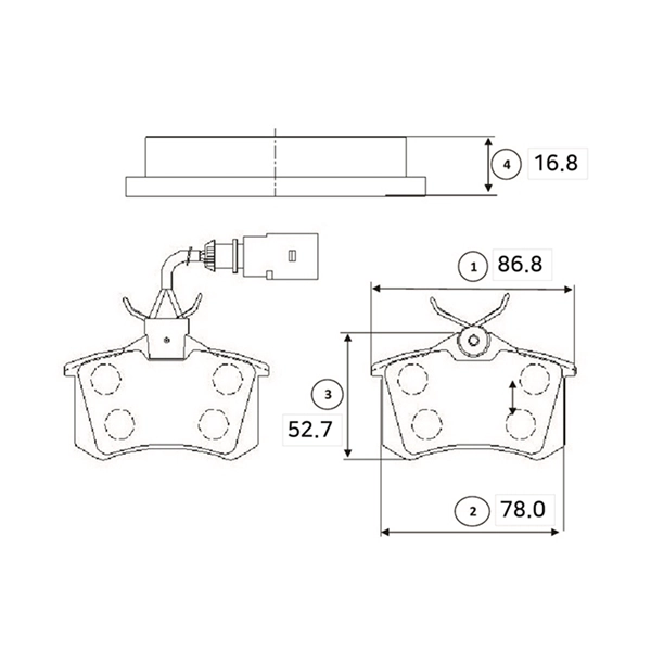 Kit de plaquettes de frein, frein à disque CTR GK1239