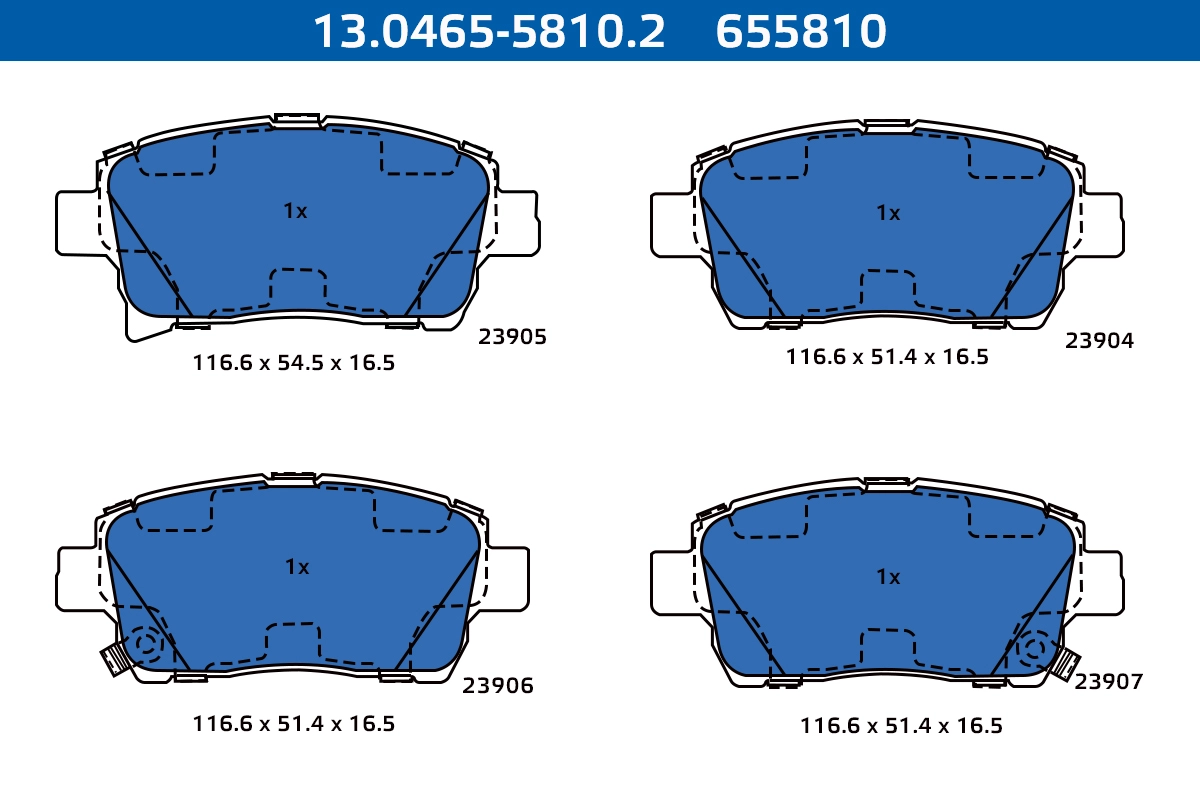 Kit de plaquettes de frein, frein à disque ATE-APAC 13.0465-5810.2
