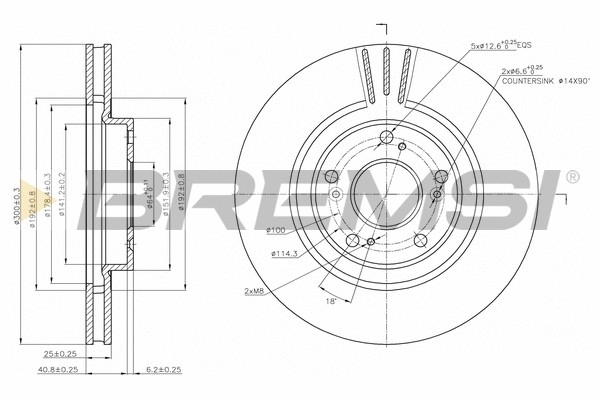 Disque de frein BREMSI CD7266V