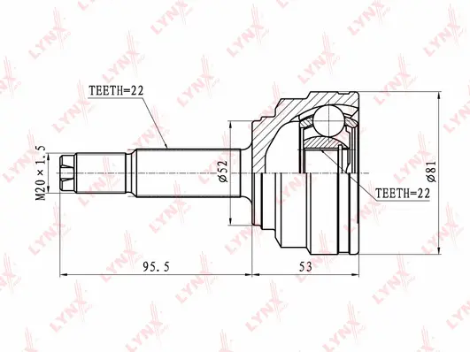 Jeu de joints, arbre de transmission LYNXAUTO CO-1807