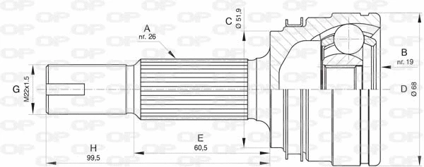 Jeu de joints, arbre de transmission OPEN PARTS CVJ5813.10