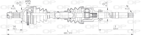 Arbre de transmission OPEN PARTS DRS6192.00