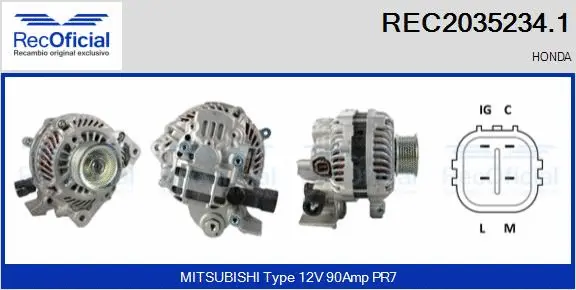 Alternateur RECOFICIAL REC2035234.1