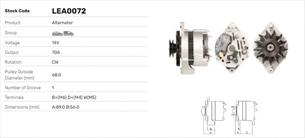 Alternateur LUSA LEA0072