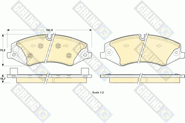 Kit de plaquettes de frein, frein à disque GIRLING 6118981
