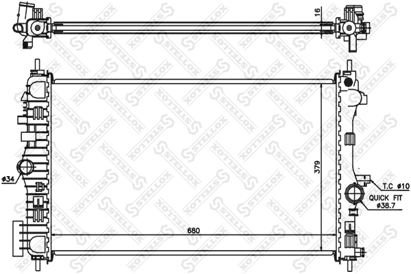 Radiateur, refroidissement du moteur STELLOX 10-26026-SX