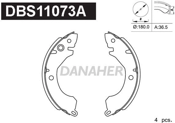 Jeu de mâchoires de frein DANAHER DBS11073A
