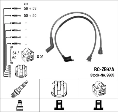 Kit de câbles d'allumage NGK 9905