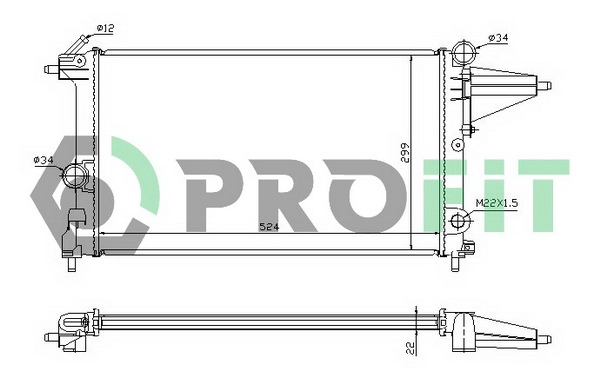 Radiateur, refroidissement du moteur PROFIT PR 5076A1