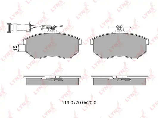Kit de plaquettes de frein, frein à disque LYNXAUTO BD-1201