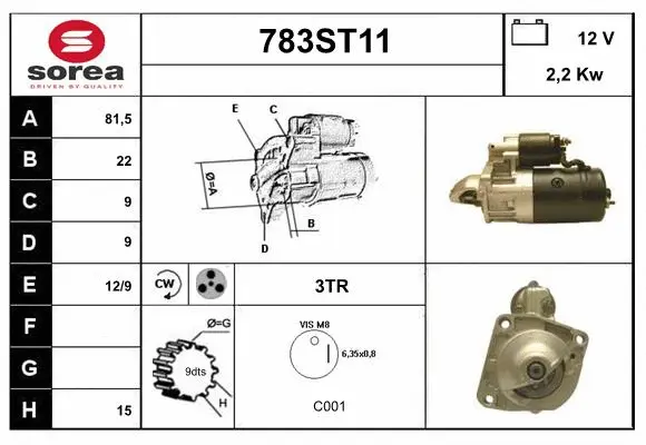 Démarreur STARTCAR 783ST11