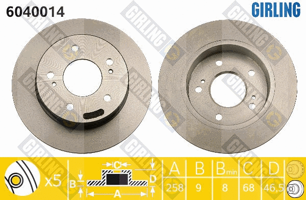 Disque de frein GIRLING 6040014
