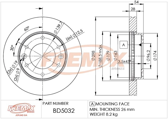 Disque de frein FREMAX BD-5032