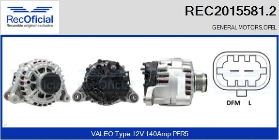 Alternateur RECOFICIAL REC2015581.2
