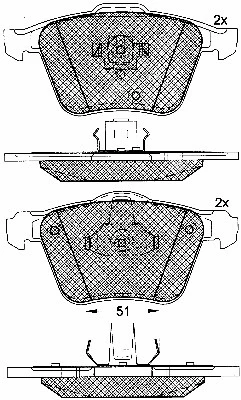 Kit de plaquettes de frein, frein à disque BSF 10817