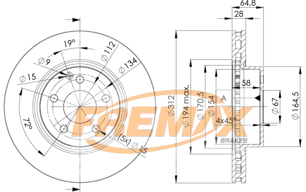 Disque de frein FREMAX BD-0414