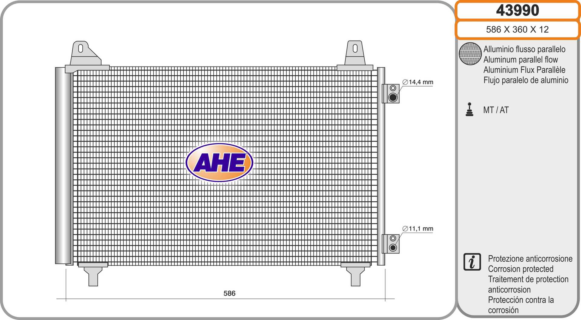 Condenseur, climatisation AHE 43990