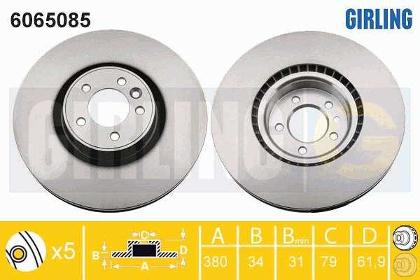 Disque de frein GIRLING 6065085