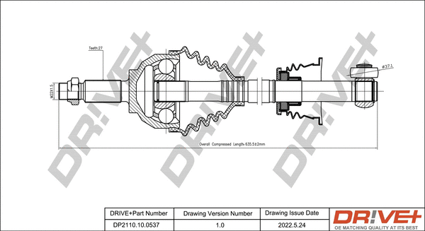 Arbre de transmission Dr!ve+ DP2110.10.0537