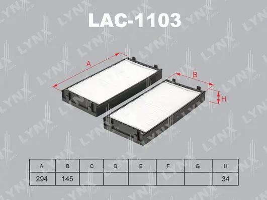 Filtre, air de l'habitacle LYNXAUTO LAC-1103