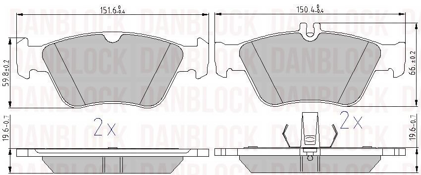 Kit de plaquettes de frein, frein à disque DANBLOCK DB 510293