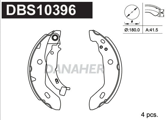 Jeu de mâchoires de frein DANAHER DBS10396