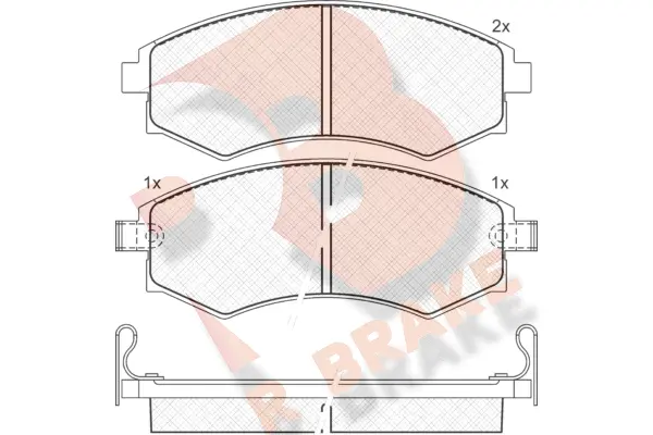 Kit de plaquettes de frein, frein à disque R BRAKE RB1267
