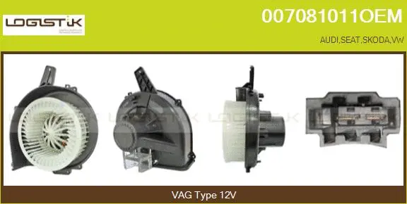 Pulseur d'air habitacle LGK 007081011OEM