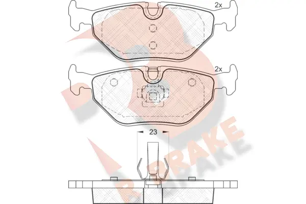 Kit de plaquettes de frein, frein à disque R BRAKE RB1707