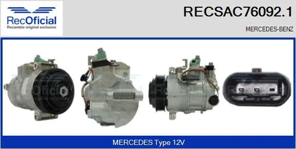Compresseur, climatisation RECOFICIAL RECSAC76092.1