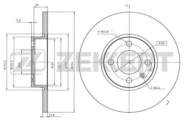 Disque de frein ZEKKERT BS-5089B