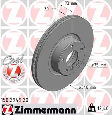 Disque de frein ZIMMERMANN 150.2949.20