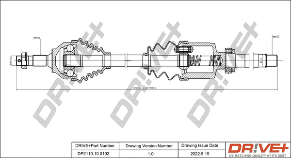 Arbre de transmission Dr!ve+ DP2110.10.0192