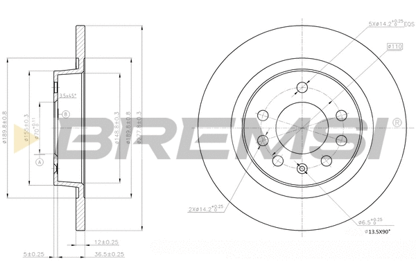 Disque de frein BREMSI CD7943S