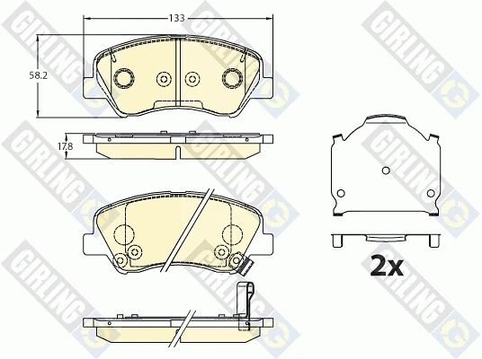 Kit de plaquettes de frein, frein à disque GIRLING 6136306