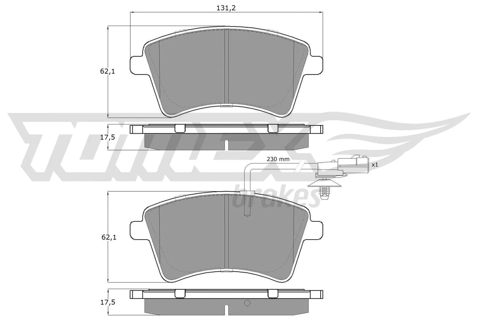 Kit de plaquettes de frein, frein à disque TOMEX Brakes TX 15-841